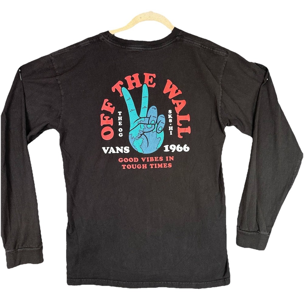 Vans T-shirt Men's Medium Black and Blue Off The Wall Peace Vans 1966 T-shirt